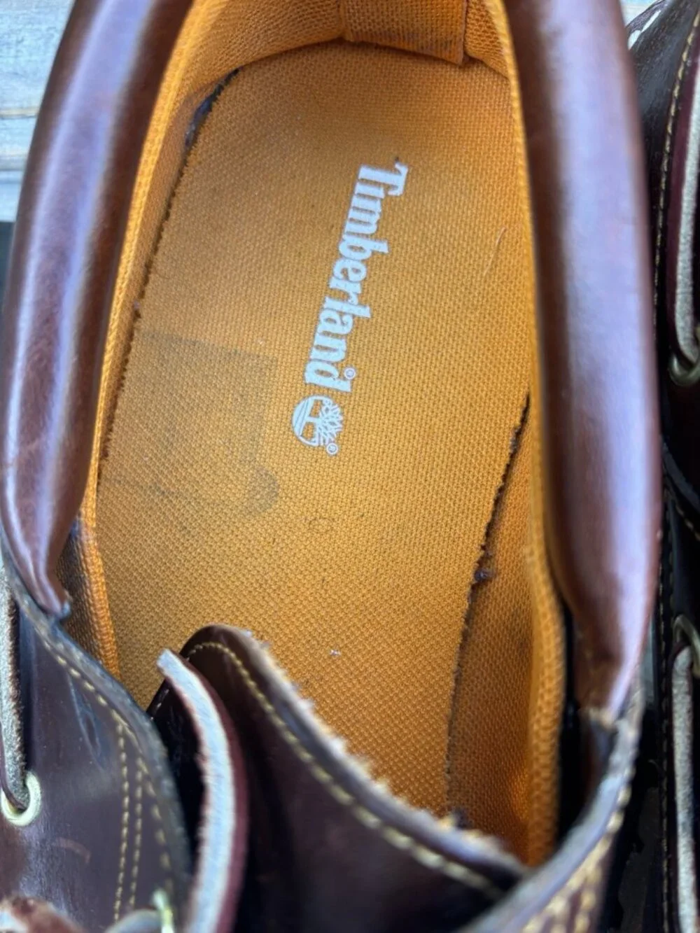 Timberland Shoes Mens 15 W Leather 3-Eye Lug Handsewn Boat  Burgundy Heritage